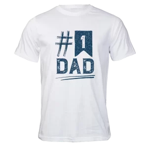 No1 Dad T-shirt: White