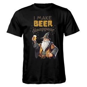 I make beer disappear T-shirt: Black